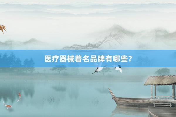 医疗器械着名品牌有哪些？